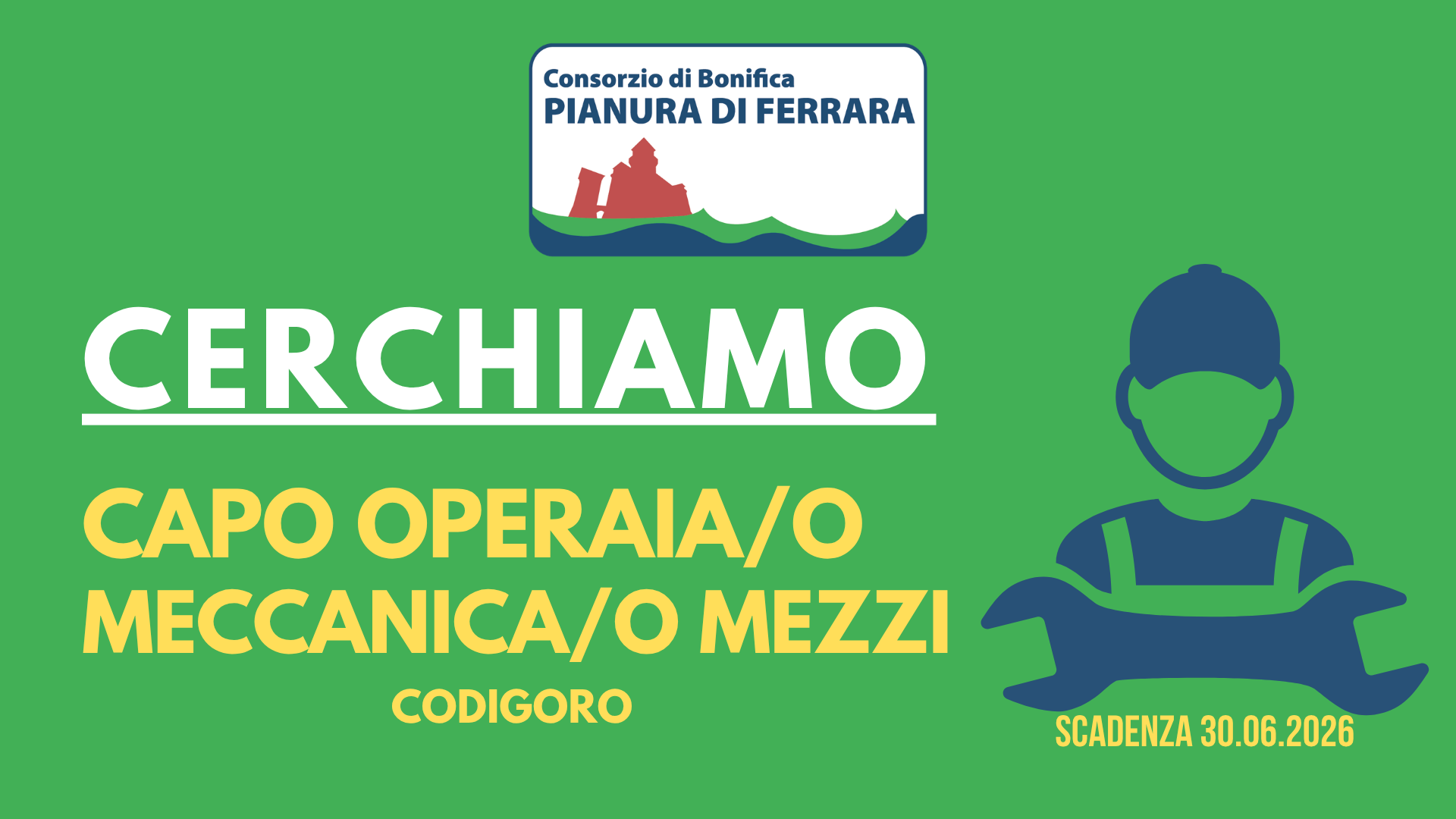AVVISO DI SELEZIONE -  Capo Operaio/a Meccanico/a Mezzi